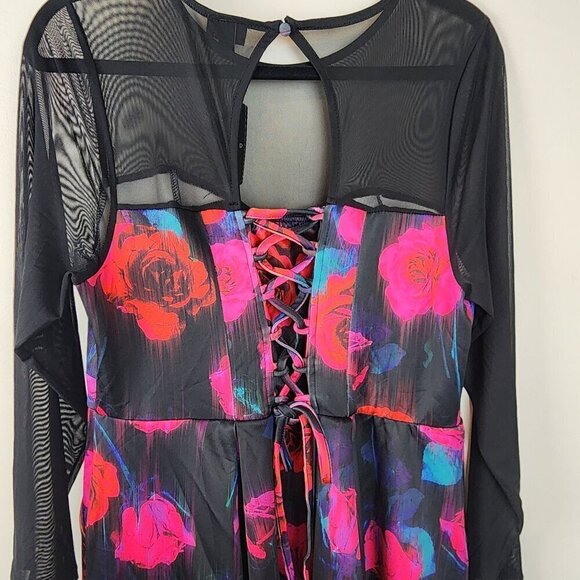 Torrid Black and Pink Floral Dress - Picture 8 of 14